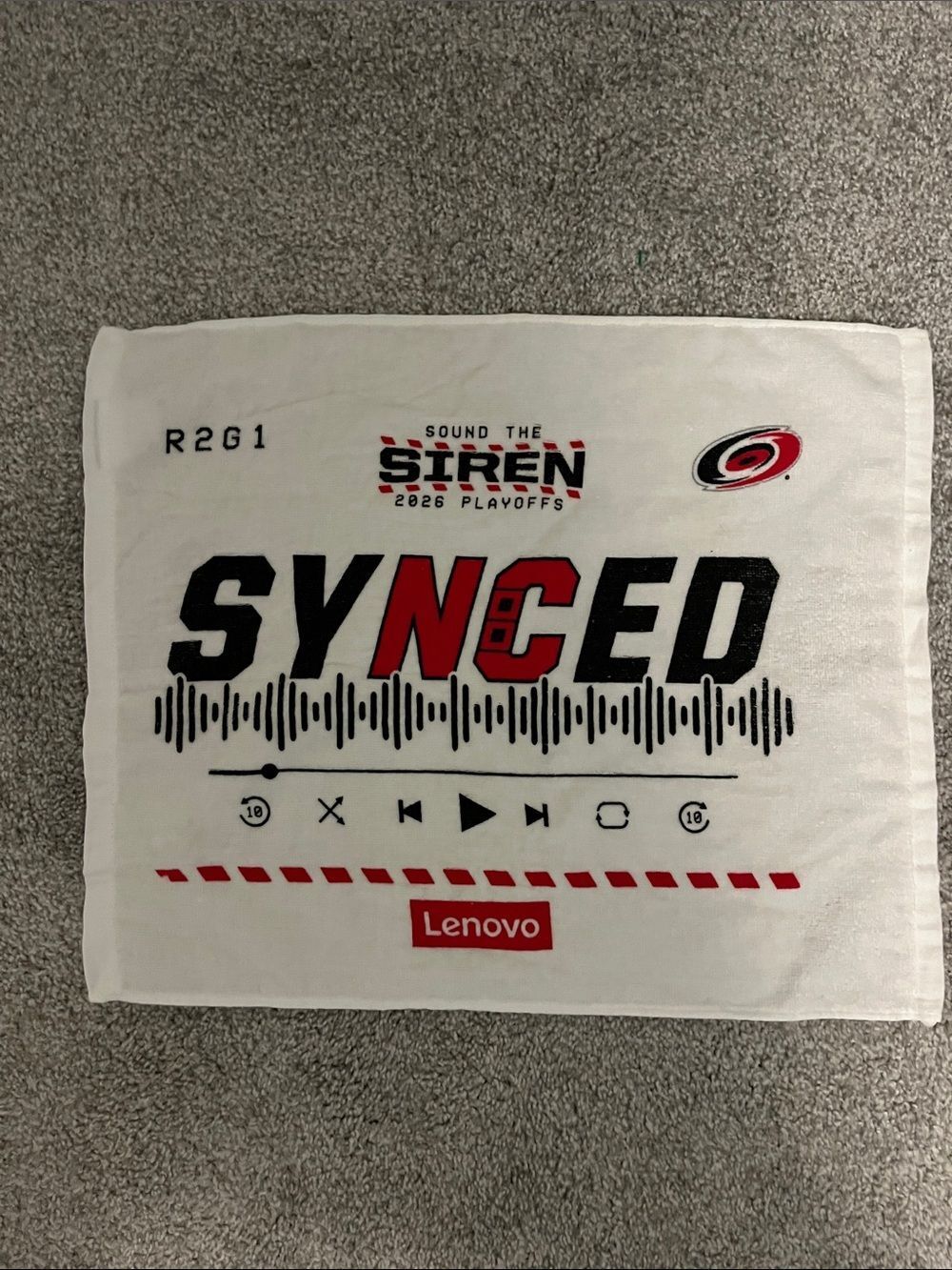 Carolina Hurricanes 2026 Playoffs Round 2 Game 1 Synched Rally Towels